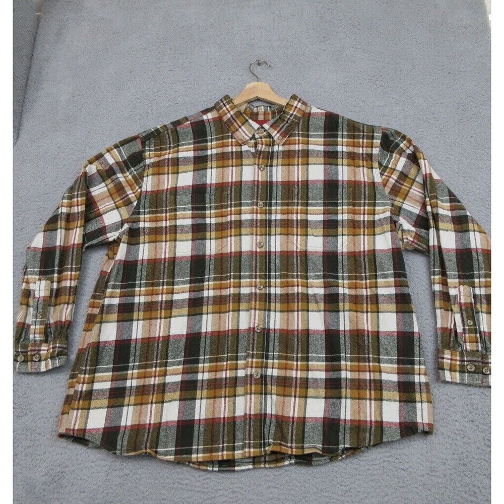 Ridgecut Shirt Shacket‎ Mens 3XL Tan Plaid Flannel Toughwear Heavyweight Outdoor